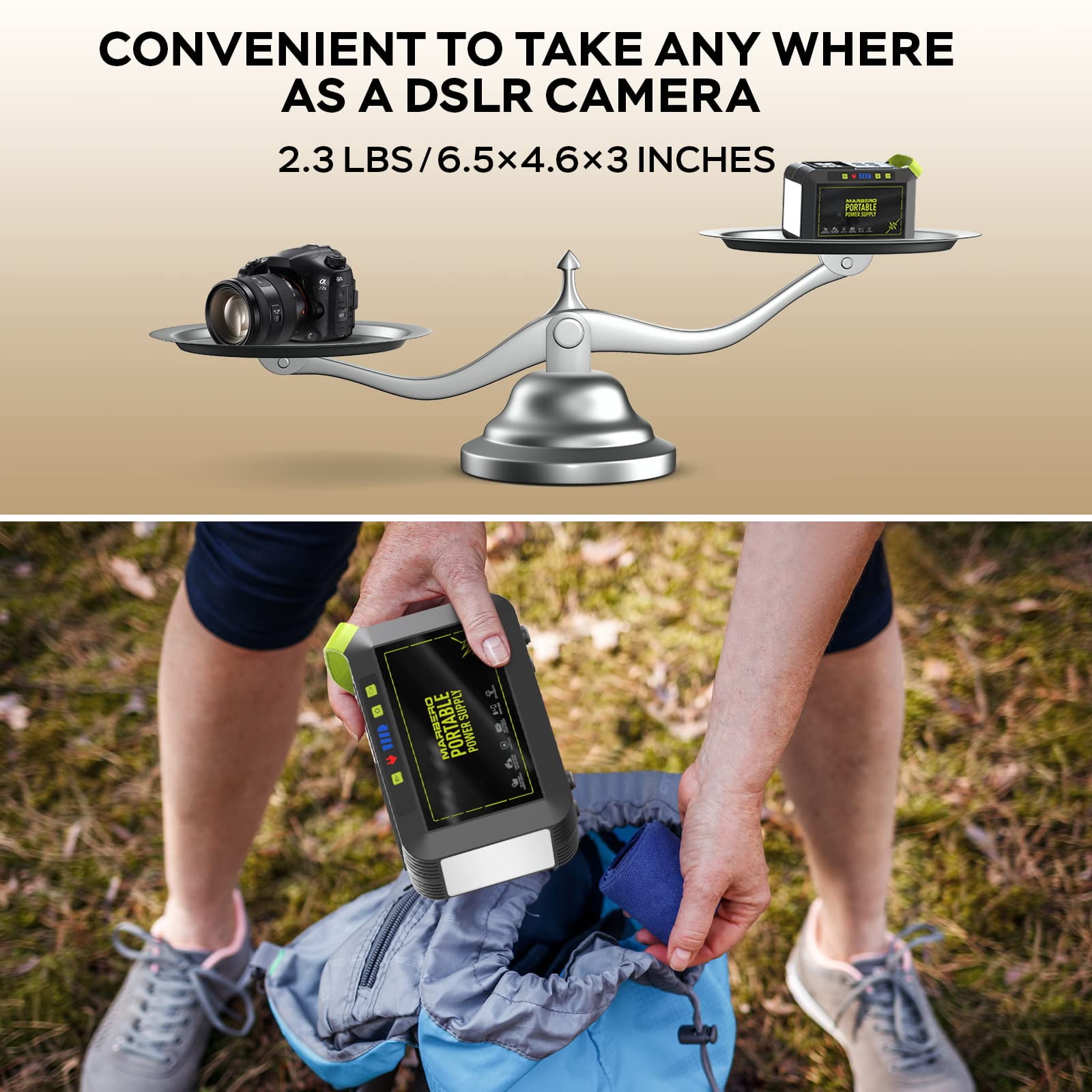 MARBERO 80W Continuous / 120W Peak Portable Solar Generator