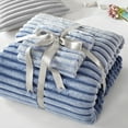 thumbnail image 3 of Regency Heights Twin/Twin XL Fluffy Ribbed Plush Comforter Set 2-Piece Bedding Set Blue Ombre, 3 of 9