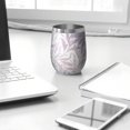 thumbnail image 3 of Floral 12oz Stainless Steel Insulated Wine Tumbler with Lid and Straw – Double Wall Vacuum Mug for Hot & Cold Drinks, 304 Steel Interior, Sweat-Free Design,Thanksgiving,Christmas, Spring,Flower, 3 of 5