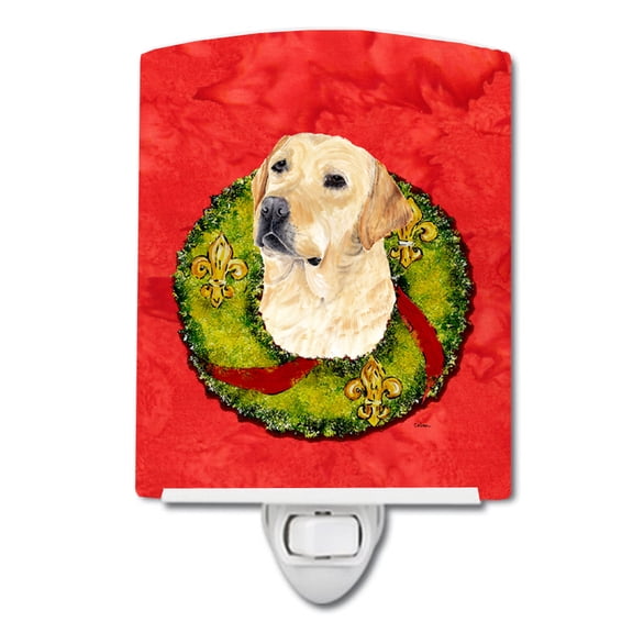 Caroline's Treasures SC9091CNL Labrador Christmas Wreath Ceramic Night Light, 6x4x3", multicolor