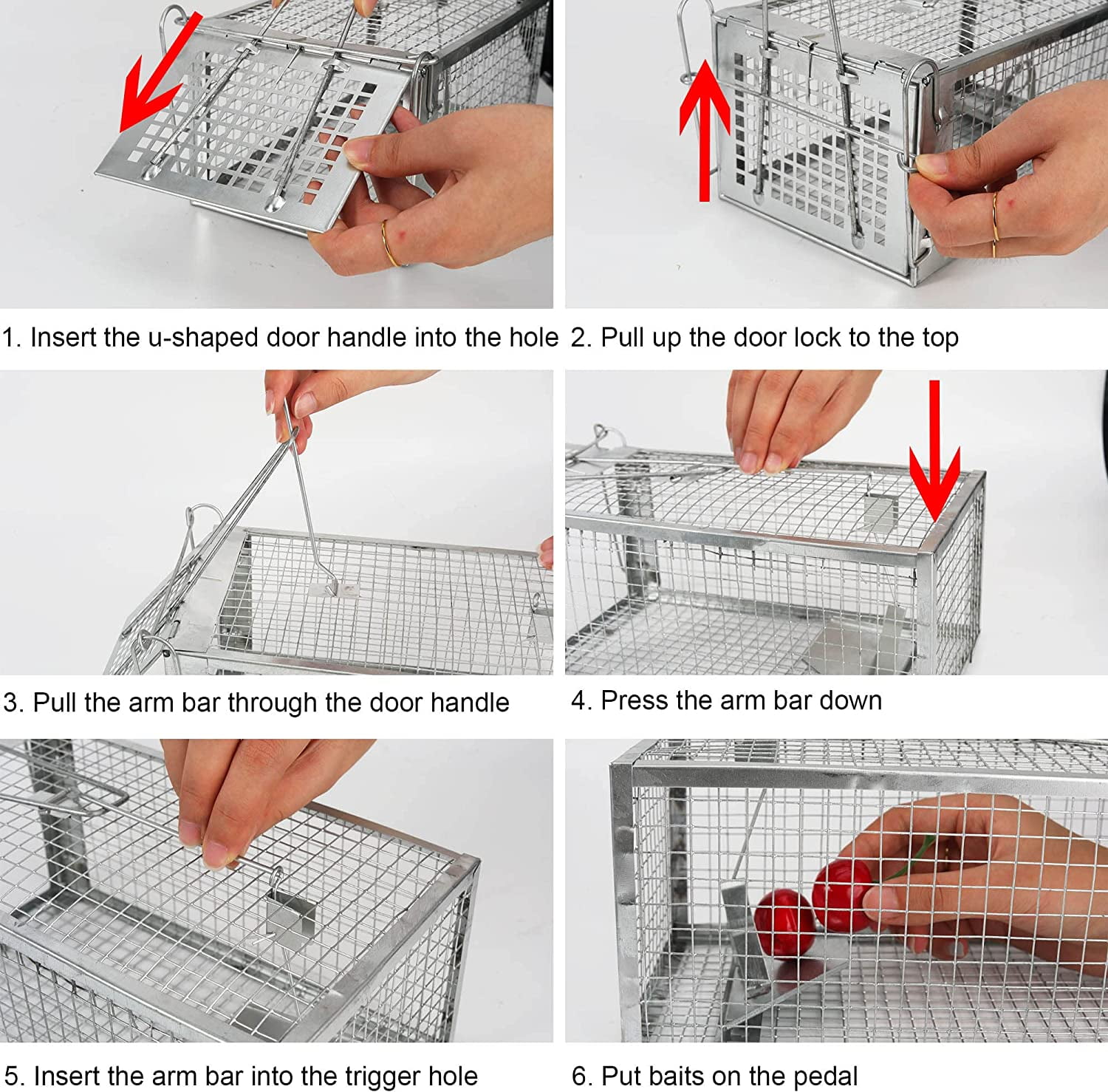 Live Mouse Rat Cage Traps Catch and Release for Indoor Outdoor@, Small Animals Traps, Easy to use, 2-Pack Humane Rat Traps (10.6"x 5.5"x 4.5")#!