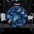 thumbnail image 1 of Abstract Modern Blue Leaves Pattern Polyester Universal Spare Wheel Tire Cover Wheel Covers for Trailer RV SUV Truck Camper, 1 of 5