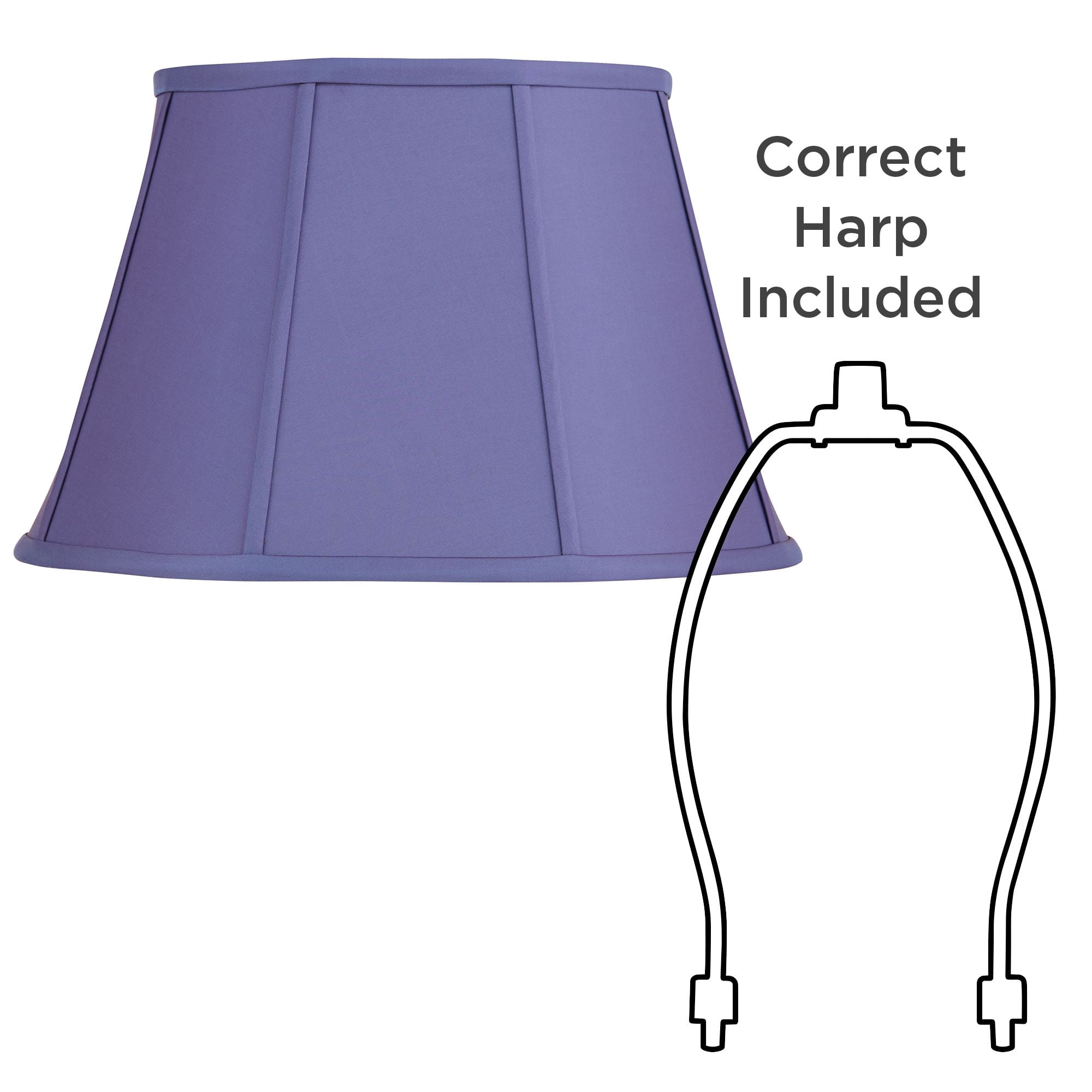 Springcrest Mapo 11" Top x 17" Bottom x 11" High x 11" Slant Lamp Shade Replacement Cornflower Blue Bell Softback Washer Harp Finial