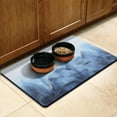 thumbnail image 3 of Dog Food Mat for Pet Dog Food Mat, Dog Mat for Food and Water, Pet Dog Cat Bowl Mat, No-Slip Absorbent Water Feeding Mat with Blue Abstract Marble,17inx30in, 3 of 7