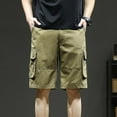 thumbnail image 4 of Mens Big & Tall Cargo Shorts S-4X Plus Size with Multi-Pockets Cotton-Blend Relaxed Straight Leg Solid Color Casual Hiking Workout Short, 4 of 7
