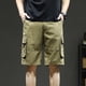 thumbnail image 4 of Pantalones Cortos Deportivos para Hombre con Bolsillos de Moda Casual Múltiples Bolsillos Pantalones Cortos, Algodón Sólido, 4 of 7
