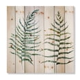 thumbnail image 3 of Designart 'Two Fern Leaves On White' Farmhouse Print on Natural Pine Wood, 3 of 5