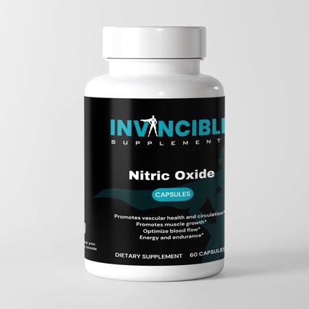 Invincible Supplements Nitric Oxide Capsules- With L-Arginine AKG, Beta-Alanine & L-Citrulline Malate –Supports Blood Flow, Muscle Growth & Endurance