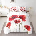 thumbnail image 2 of Homewish Teens Chic Floral Flowers Bedding Comforter Set 7 Pieces,Spring Garden Full Bedding Set Lightweight,Green Red Fitted Sheet Flat Sheet,Breathable Home Decor,Reversible, 2 of 8