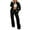Black, variant on Stylish Women's Trousers Suit Casual Zipper Cardigan with Long Pants for Modern Wardrobe Pant Suits for Women Beige S