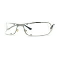 thumbnail image 2 of Unique Euro 90s Off Set Rimless Narrow Rectangle Sunglasses Silver Clear, 2 of 4