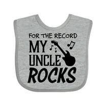 Inktastic For the Record, My Uncle Rocks Boys or Girls Baby Bib