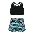 thumbnail image 6 of YiZYiF Girls Teens Tankini Swimsuit with Long Sleeve Tops Bathing Suit for Surfing Swimming Beach Pool Lily 12, 6 of 7