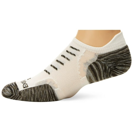 

thorlos Experia Ultra Thin No Show Tab Sock White/Grey Large (XCTU)