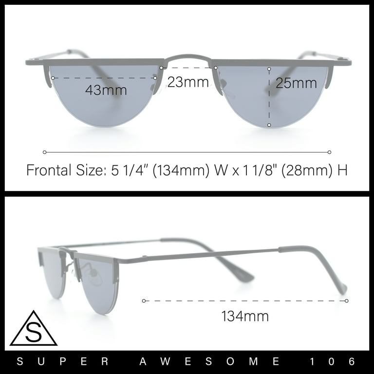 Funky Cropped Half Circle Flat Top Half Metal Rim Hippie