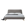 thumbnail image 4 of Omax Decor Henry Wood and Fabric Upholstered King Platform Bed in Gray, 4 of 6