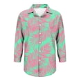 thumbnail image 7 of Pxxlle Hawaiian Shirts for Women Fashion Tropical Graphic Shirt Plus Size Button Down Tops for Beach Vacation Pink XL, 7 of 7