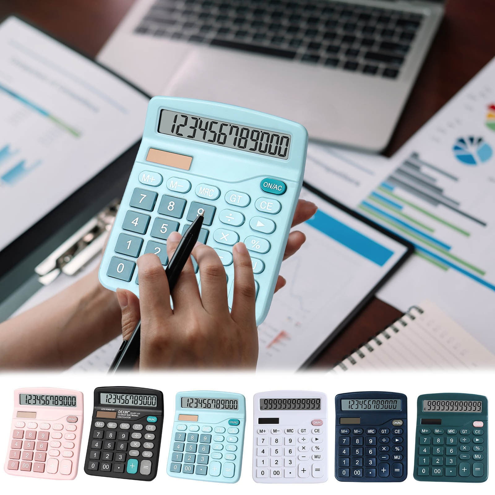 TTJ Desk Calculator Cute Calculator Basic Standard Calculators Mini Digital Desktop Calculator with 8-Digit LCD Display. Calculator Pocket Size for Home