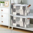 thumbnail image 2 of Yayeee Foldable Storage Basket for Shelves with Handles Waterproof Cloth Bins, Gray Cute Cats, 2 of 7