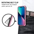 thumbnail image 7 of LHNUNP for Samsung Galaxy A02/M02 Case with Camera Cover, Built-in Kickstand & Belt Clip Holster Rugged Anti-Drop Shockproof Bumper Cover, Pink, 7 of 7