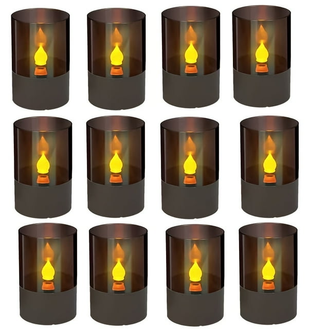 CNKOO Flameless Candle LED Solar Light Solar Tea Light Outdoor High Quality IP55 Solar Light Outdoor Garden Solar Light Flickering Candle Light Suitable for Home Fireplace Bar Restaurant
