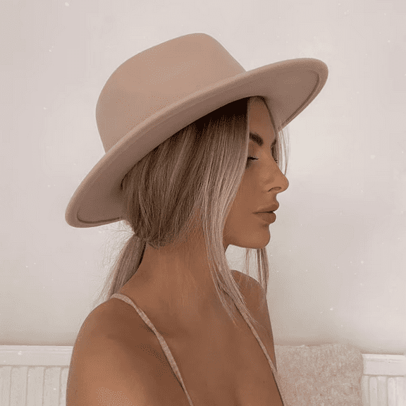 DOPI Stylish Hats Womens Crushable Wool Felt Outback Hat Panama Hat Wide Brim