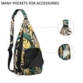thumbnail image 3 of Jungle Floral Sling Backpack - Exotic Monstera & Flowers Design Crossbody Bag, Fashionable Pack, 3 of 4