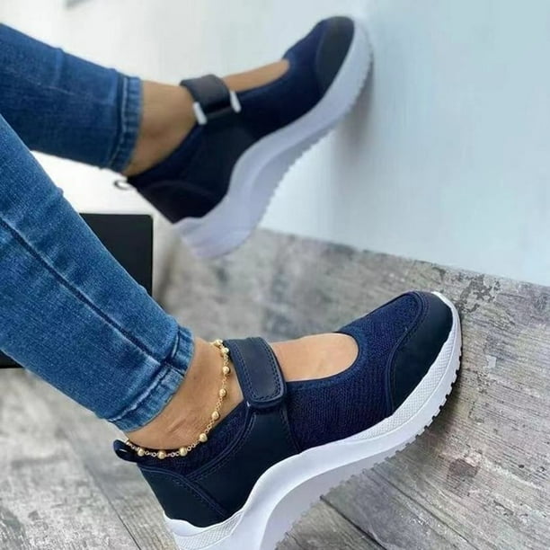 primavera y otoño nuevos zapatos deportivos casuales para mujer de fondo plano con vel Abanopi Zapatos