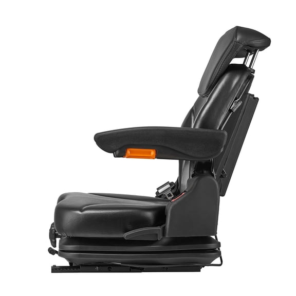Adjustable Forklift Suspension Seat - Fold Down Tractor Seat with Lumbar Support & Headrest