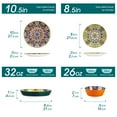 thumbnail image 6 of MALACASA 24 Piece Dinnerware Sets, Bohemian Plates and Bowls Set for 6, Porcelain Dinner Set, Multicolor, 6 of 8