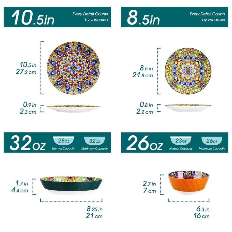 Vancasso 24-Piece Bohemian Porcelain Dinnerware Set for 6 photo 5