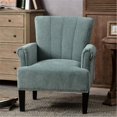 thumbnail image 2 of Living Room Chairs, Upholstered Chairs, Polyester Armchair with Rivet Tufted Scroll Arm, Tufted Accent Chair for Bedroom and Living Room, Mint Green, 2 of 6