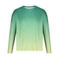 thumbnail image 1 of LNWUY Men's Plus Size Crew Neck Long Sleeve Pullover Gradient Contrast Color Quick Dry Athletic Workout Gym Breathable Sweatshirt Top Green M, 1 of 3