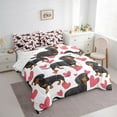 thumbnail image 3 of Manfei Cute Dachshund Bedding Comforter Set 7-Piece,Pet Animal King Bedding Sets,Pink Hearts Print Bed Sheets For Girls Boys,Breathable Home Decor,Reversible, 3 of 8