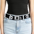 thumbnail image 5 of Buckle-Down Belt, Seatbelt Buckle Belt, Smiling Panda Face Black White, 34 to 52 Inches, 5 of 9