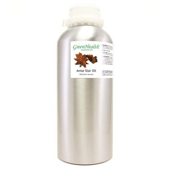 Anise Star Essential Oil - 32 fl oz (946 ml) Aluminum Bottle w/Plug and Cap - 100% Pure Essential Oil - GreenHealth