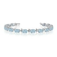 thumbnail image 1 of 14K White Gold Oval Aquamarine Bracelet, 1 of 3