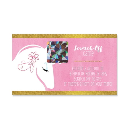 Unicorn Birthday Card - Rainbow Unicorn - Magical Unicorn Baby Shower or Birthday Party Scratch Off Cards - 22 Count