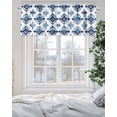 thumbnail image 5 of Bohemia Valances for Windows Blue Argyle Pattern Ethnic Style Retro Abstract Valance Rod Pocket Light Filtering Short Window Treatments Curtains for Kitchen Bathroom Living Room Bedroom, 60 x 18 Inch, 5 of 7