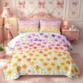 thumbnail image 2 of Manfei Gradient Blossom Bed Spread Queen 3pcs,Spring Garden Queen Coverlet Set,1 Quilt and 2 Pillowcases, 2 of 7