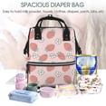 thumbnail image 5 of Xecao Strawberry And Flowers print Large Capacity Nappy Bag is a multi-functional waterproof travel backpack, perfect as a nursing bag or mummy backpack for women, 5 of 6