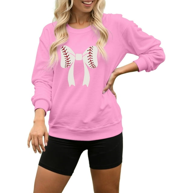 Women's Football Print Oversized Crew Neck Sweatshirt Relaxed Soft Casual Pullover Top