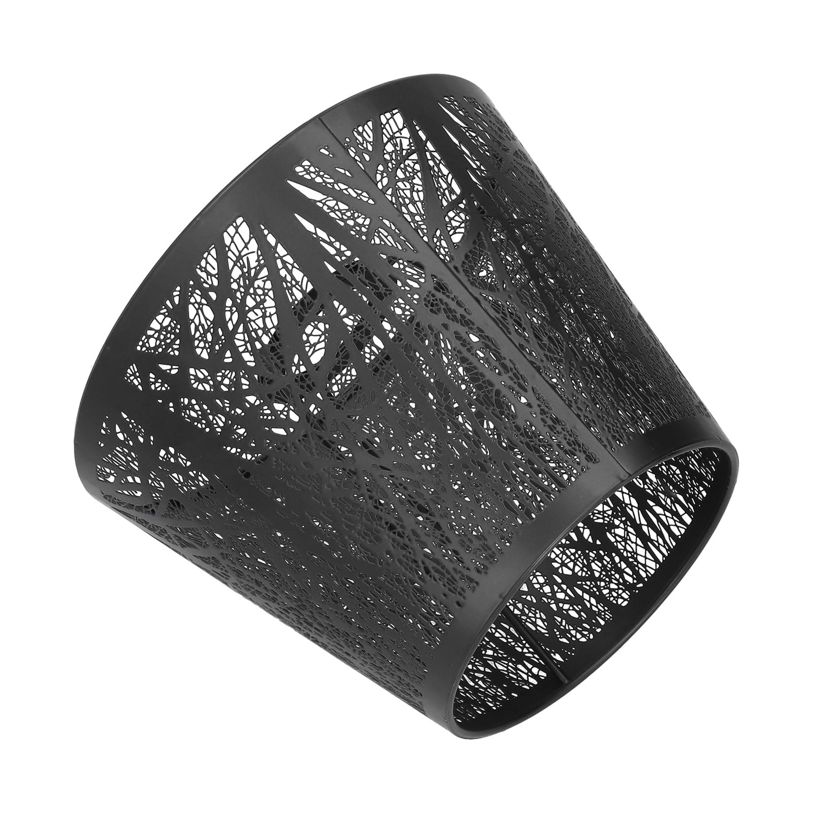 Suodoka Wrought Iron Lampshade Carved Forest Tree Shaped E27 Mini Lamp Shade for Table Lamp Bedroom Bedside Decor Black (19x15x13 cm / 7.48x5.91x5.12 in)