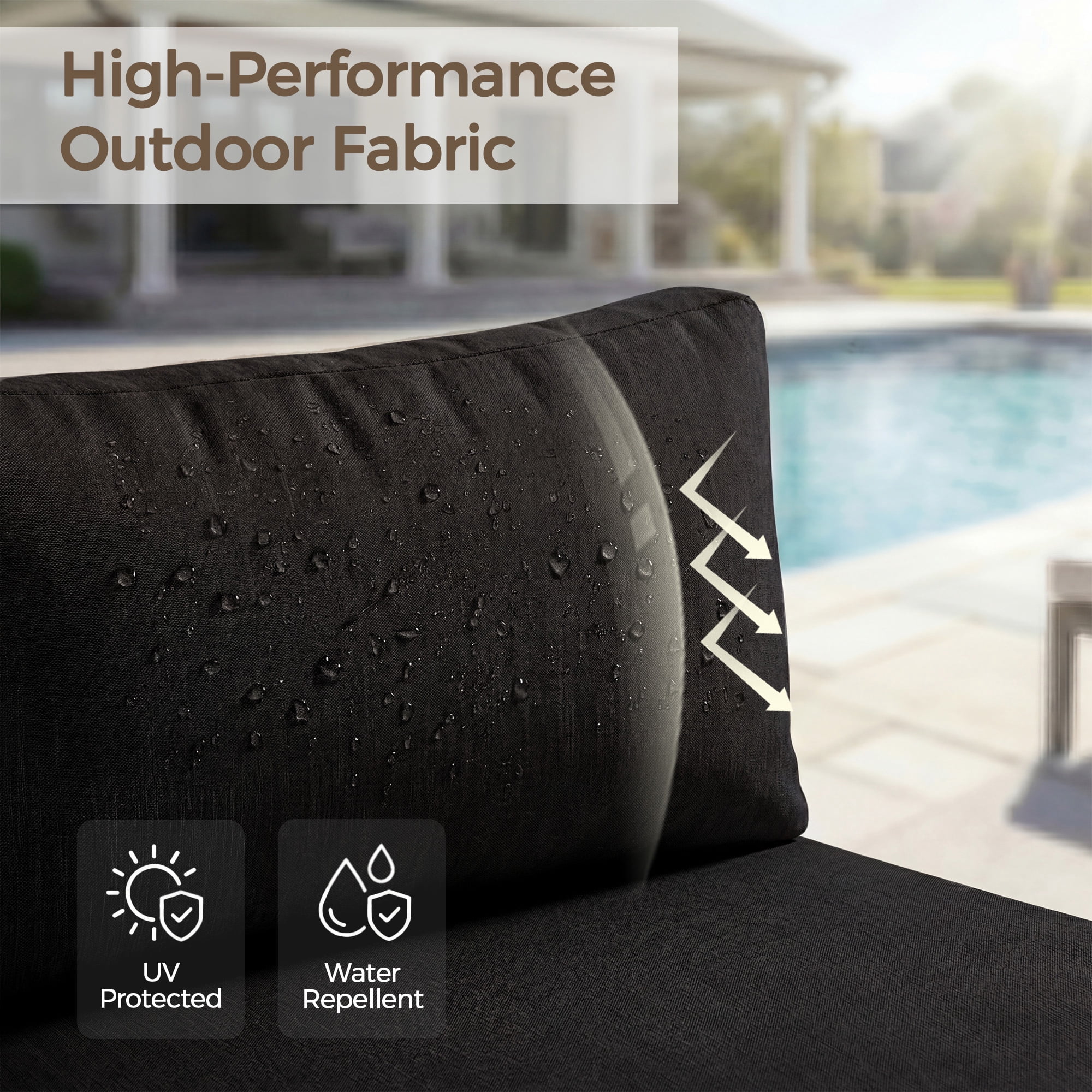 RADIATA Patio Aluminum Furniture Set with Oversized 29" Seats&Coffee Table, 8 Pieces Large Outdoor Modern Sectional Conversation Sofa Set with 4" Cushions for Backyard, Poolside, White&Black