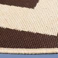 thumbnail image 4 of Safavieh Courtyard Bailey Chevron Indoor/Outdoor Area Rug, Dark Brown, 7'10" x 7'10" Round, 4 of 9