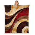 thumbnail image 1 of Erosebridal Retro Striped Fleece Blanket, Minimalism Sherpa Throw, Geometric Decor, 1 of 6