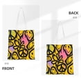 thumbnail image 3 of DouZhe Reusable Grocery Bags, Psychedelic Hippie Smile Graffiti Lightweight Polyester Canvas Cloth Tote Bag for Travle Gym Shopping School, 15" x 16", 3 of 7