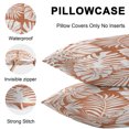 thumbnail image 5 of Throw Pillow Covers 18x18 Inch Set of 2, Palm Tree Monstera Waterproof Outdoor Pillow Covers, Amber Orange Leaf Boho Botanical Tropical Decorative Cushion Pillowcases for Patio Garden Couch Bed, 5 of 9