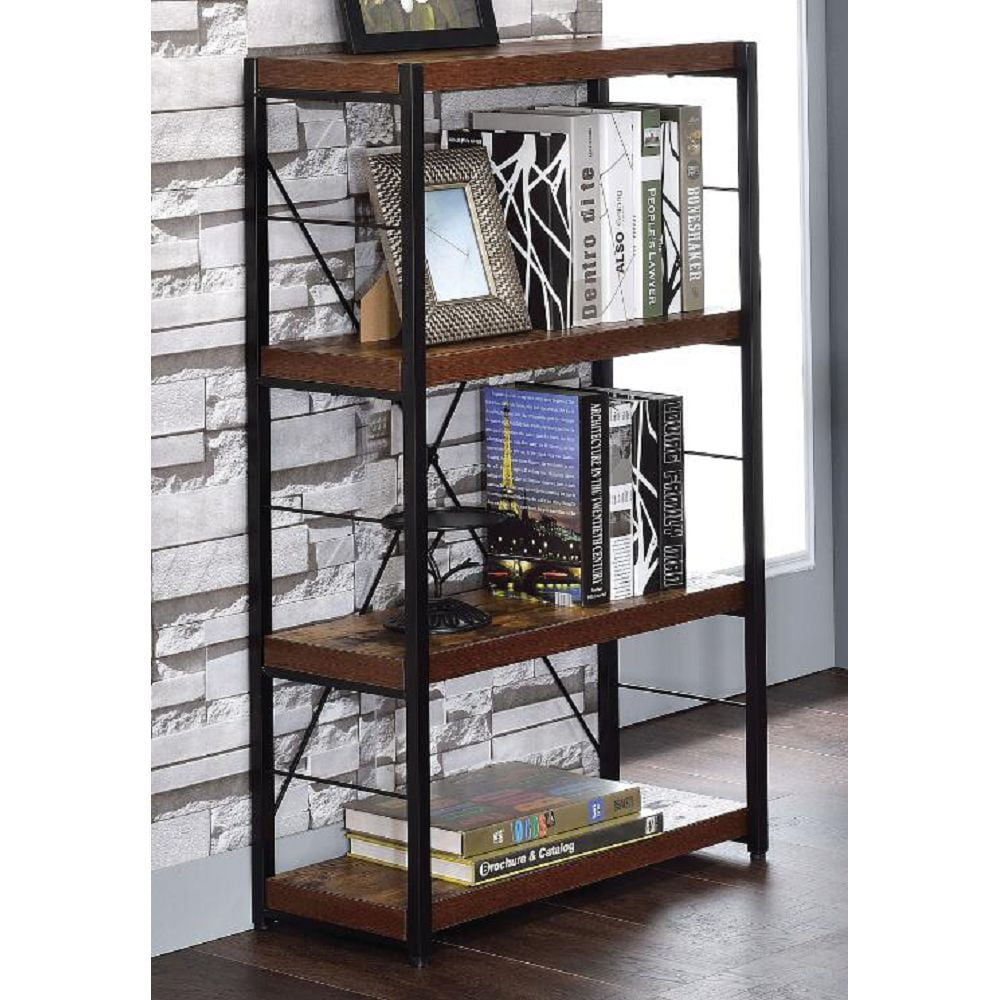 Home Office Display Storage Rack Shelving Units for Living Room YITAHOME Bookcase 3 Tiers Rustic Light Grey Bookshelf Floor Standing Book Shelf Wooden Shelf and Metal Frame Book Rack 