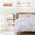 thumbnail image 6 of 3 Piece Blue Yellow Pink Duvet Cover Set California King,Microfiber Comforter/Quilt Cover with Corner Ties and 2 Pillowcases,Modern Abstract Art Watercolor All Season Soft Bedding with Zipper Closure, 6 of 8
